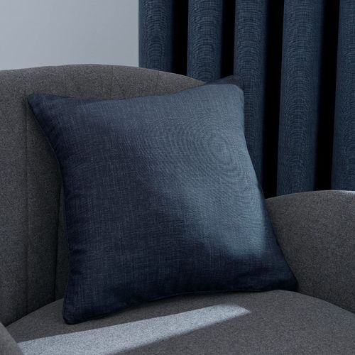 Linen Look Cushion Navy 45cm